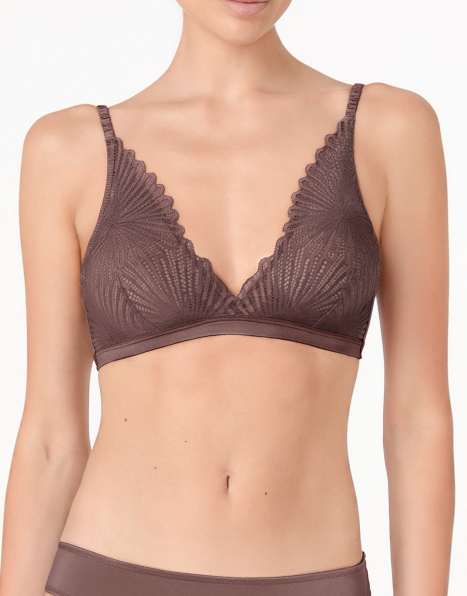 Lovable Garden Flowers Lace Blowball Lacy Micro Reggiseno triangolo nocciola in pizzo