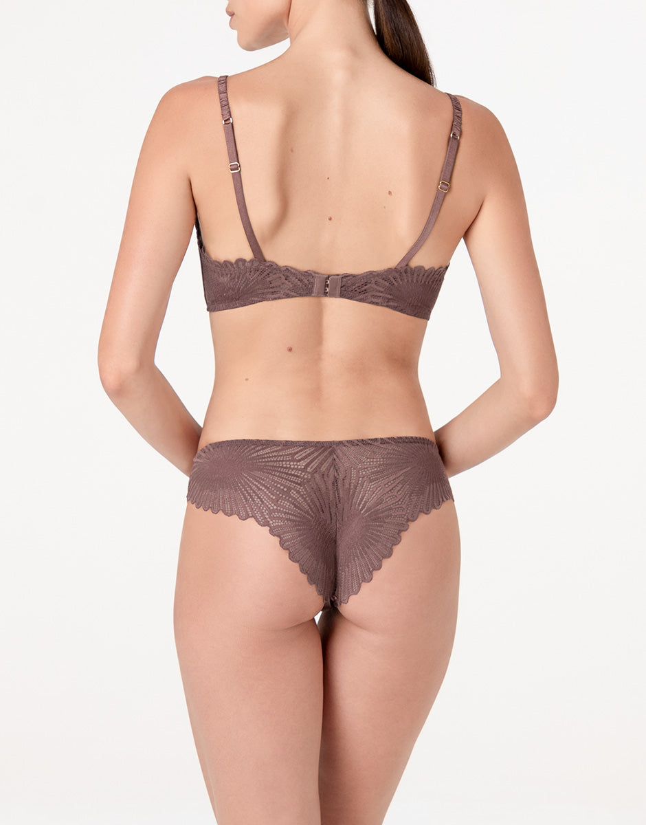 Lovable Garden Flowers Lace Blowball Lacy Micro Reggiseno triangolo nocciola in pizzo