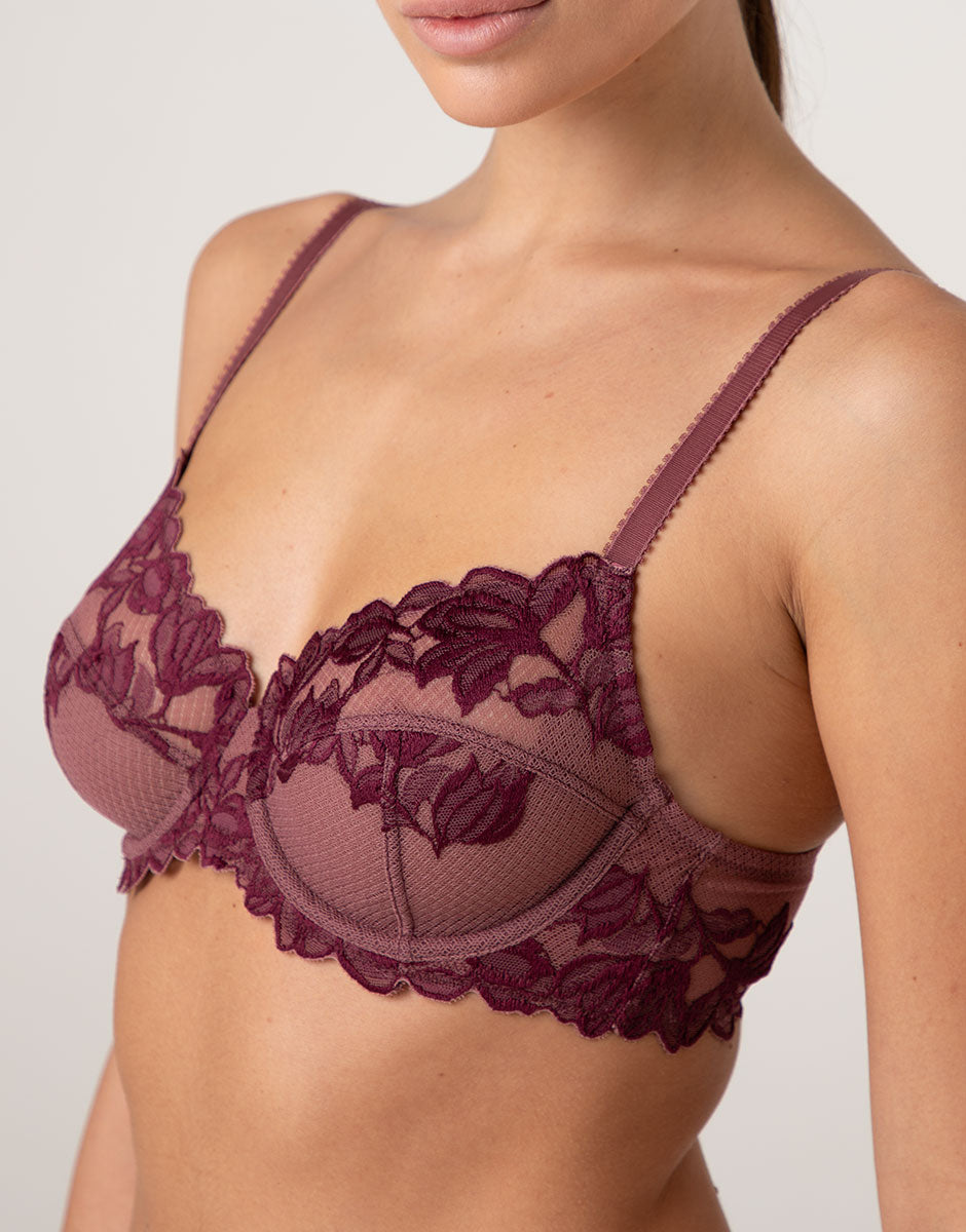 Lovable Garden Flowers Lace Reggiseno con Ferretto Elegant Muse pizzo rosso amaranto