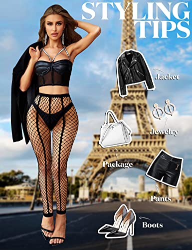 RSLOVE Patterned tights collant a rete a righe con aperture