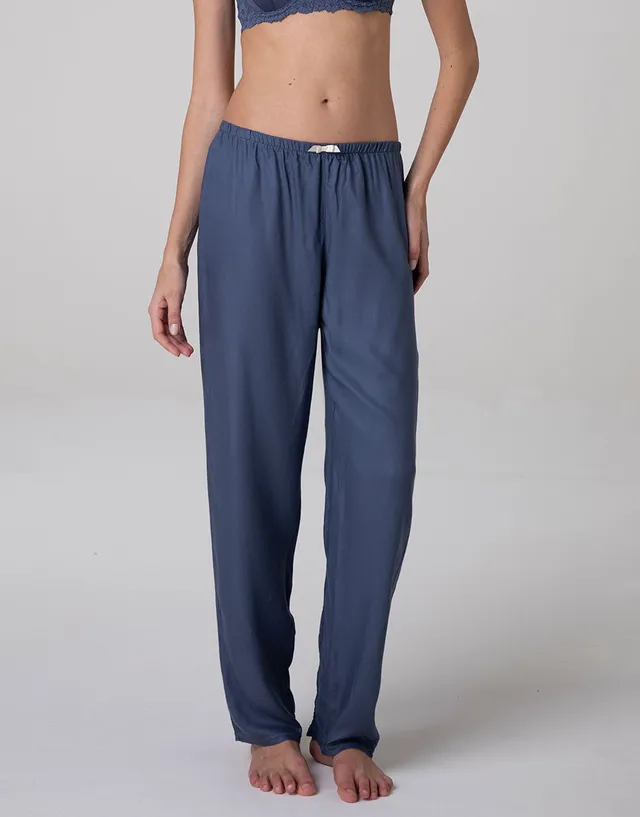 Lovable Basic Soul pantaloni lunghi in twill di viscosa blu polvere