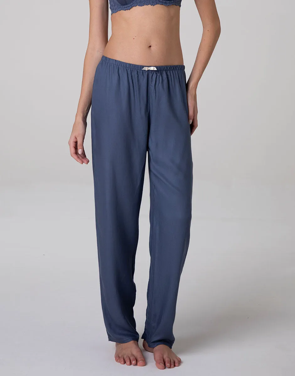 Lovable Basic Soul pantaloni lunghi in twill di viscosa blu polvere