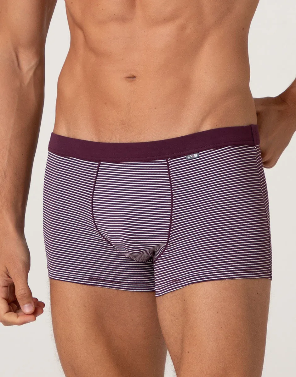 Lovable Value Elegance Boxer Casual Stretch Cotton boxer righe vinaccia avorio