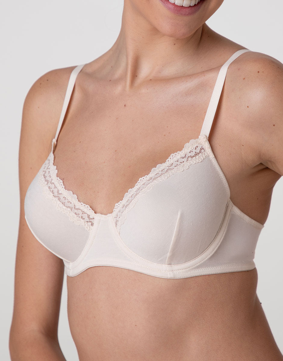 Lovable Invisible Cotton Trendy Modal reggiseno con ferretto avorio pizzo