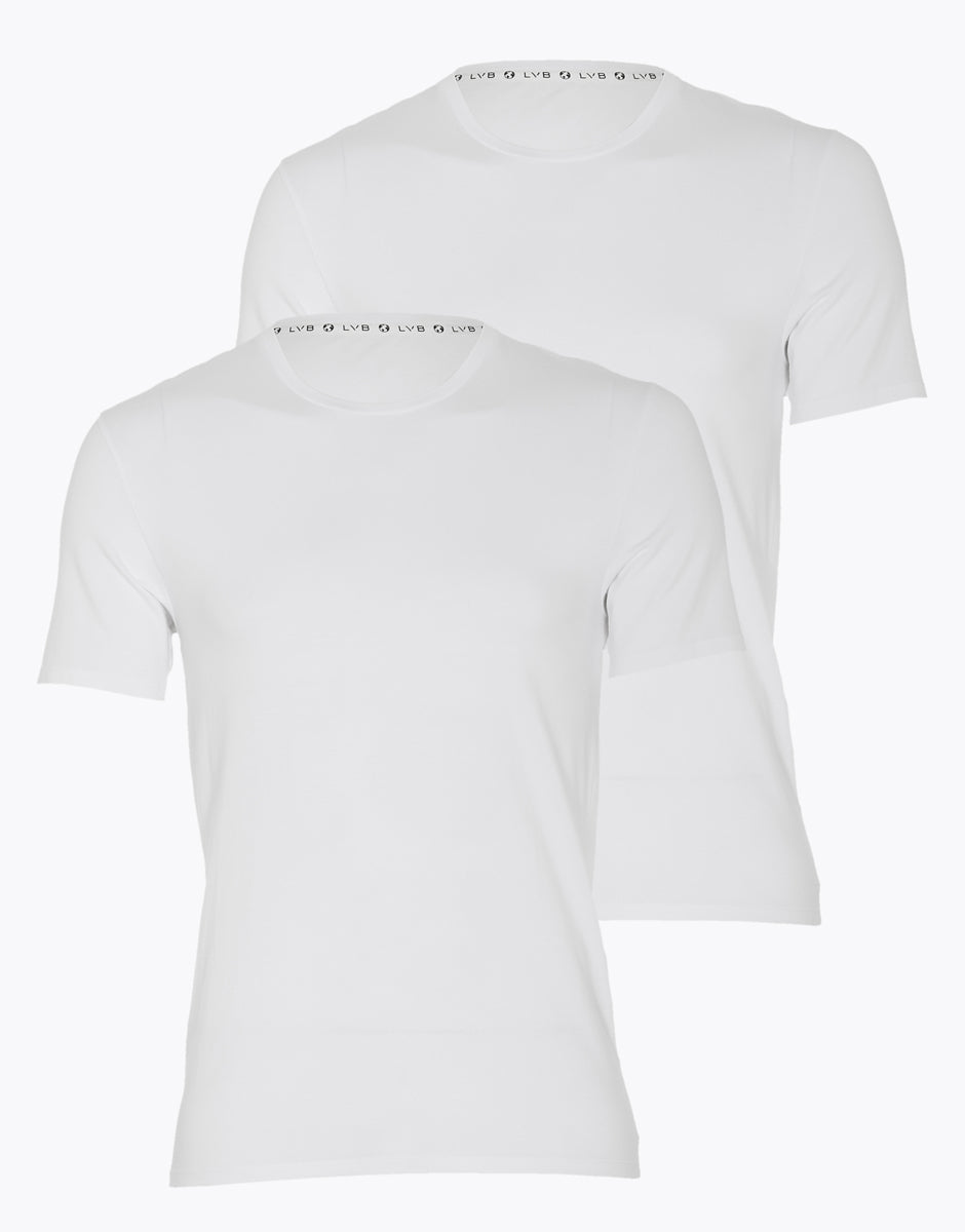 Lovable Value Elegance T-shirt scollo a V uomo cotone biologico x2 bianco