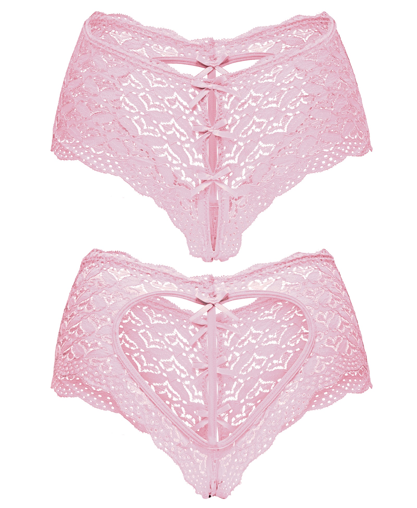 RSLOVE Lace Lingerie Heart Back Cheeky Panties culotte nere XL