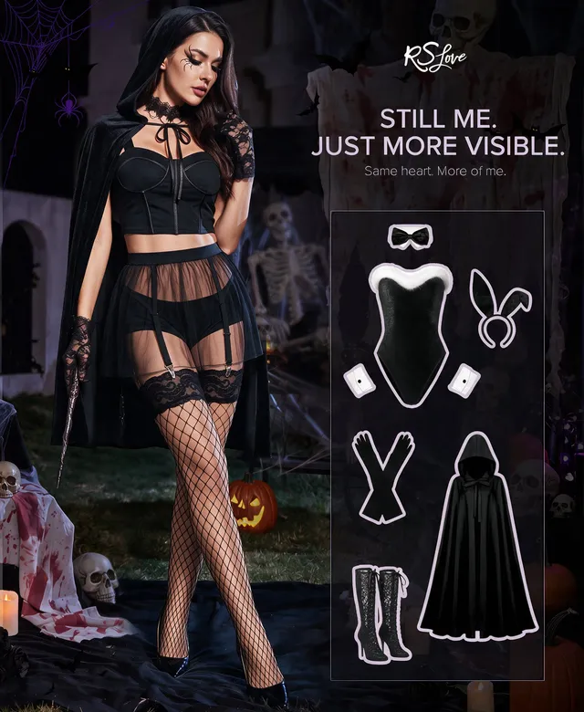RSLOVE Thigh High calze autoreggenti a rete nere taglia unica