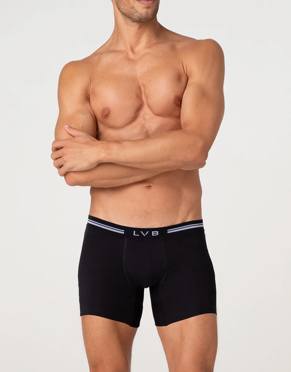 Lovable Value Elegance Boxer Lungo Comfort 360 Stretch Cotton nero