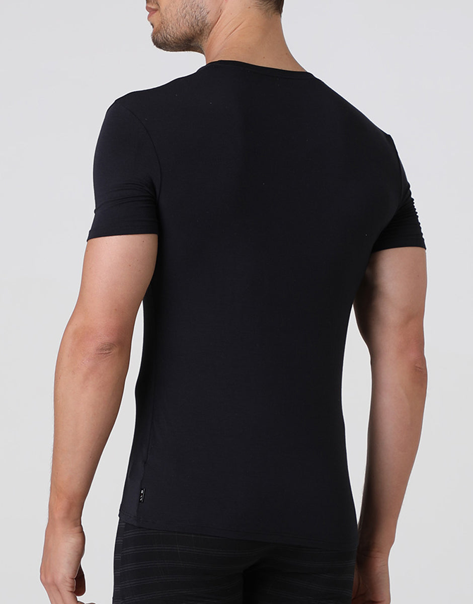 Lovable Value Elegance L070A t-shirt uomo nera in micromodal