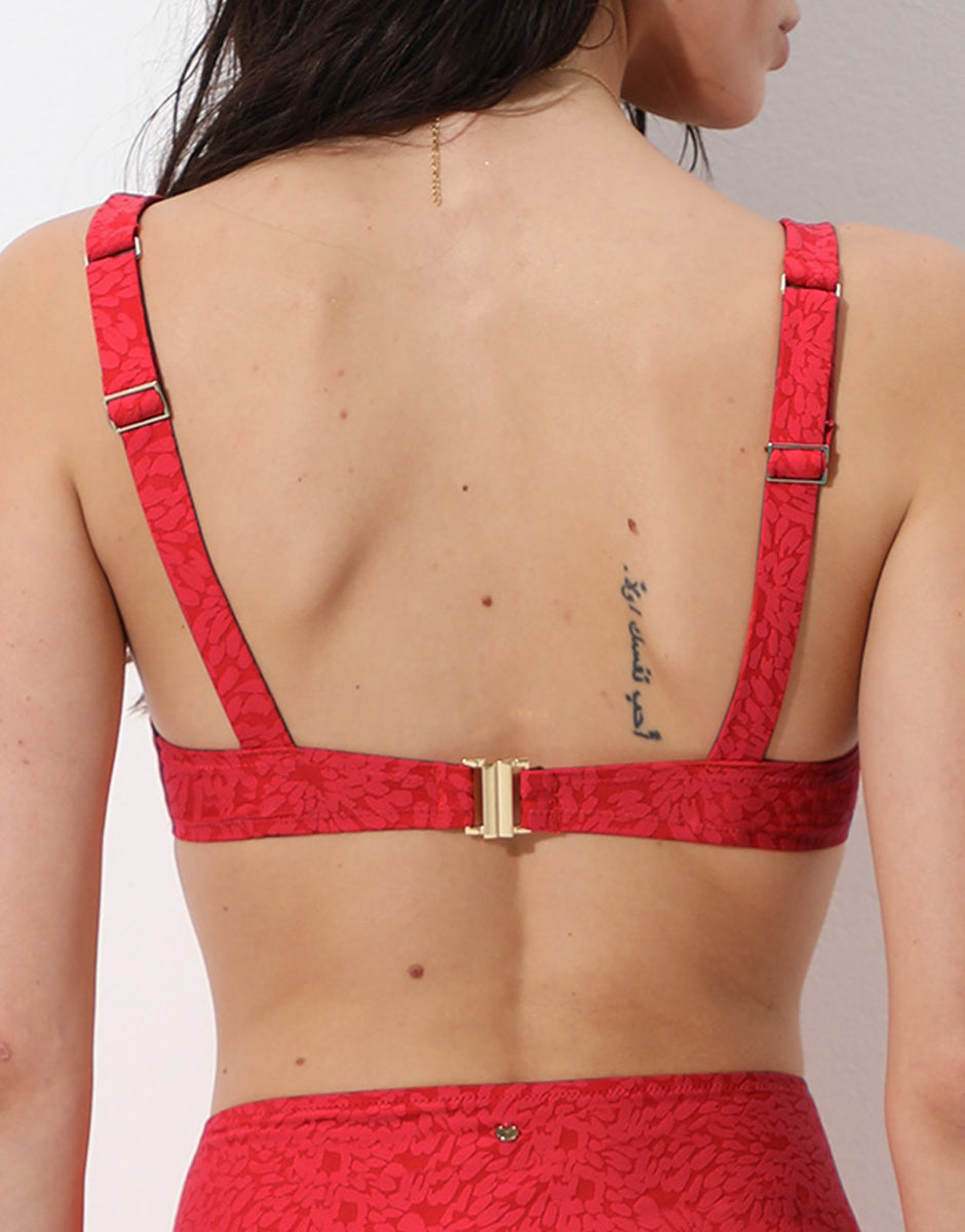 Lovable Glam Shiny Micro Festival Jacquard reggiseno costume rosso ibisco