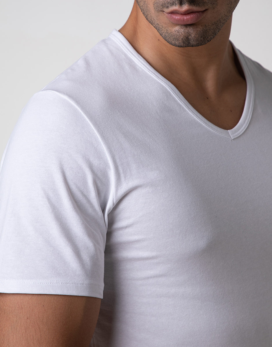 Lovable Basic Soul Cool Sensation T-shirt scollo a V bianca in cotone stretch