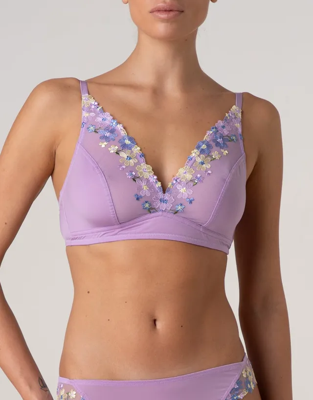Lovable Garden Flowers Lace Reggiseno triangolo Fairytale Embroidery lavanda