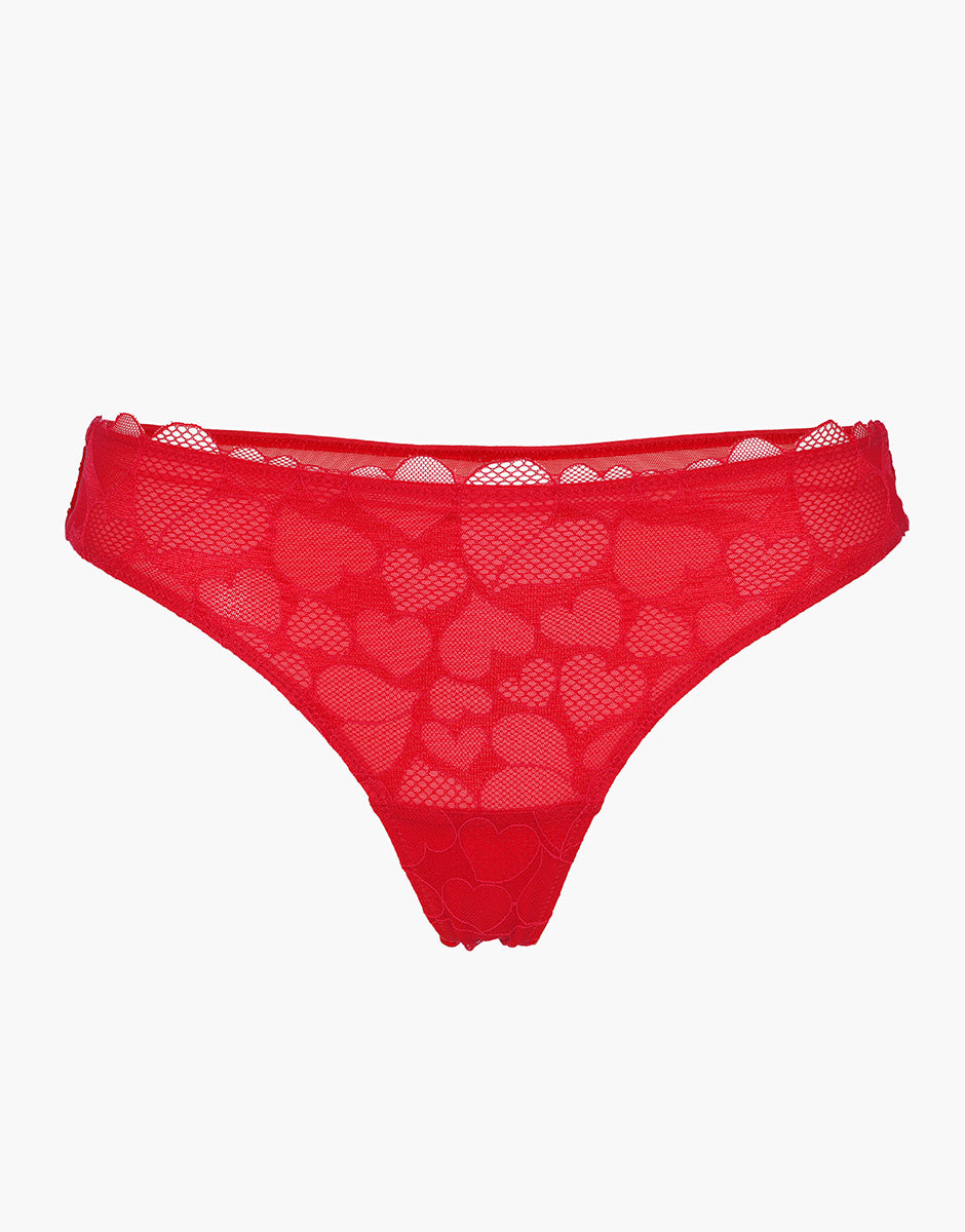 Lovable So Lacy Panties Romance Hearts perizoma rosso cuori