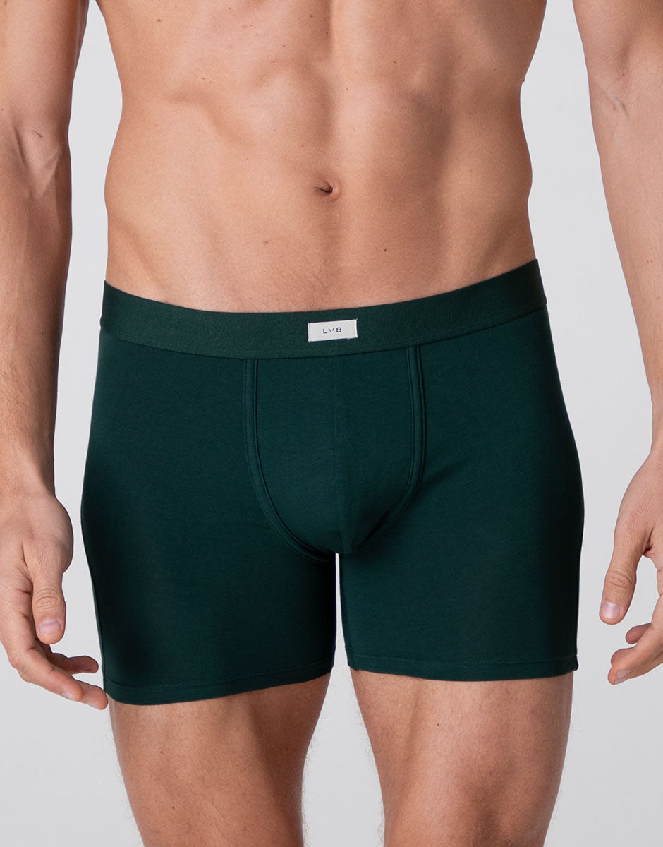 Lovable Value Elegance Modern Stretch Cotton boxer lungo verde scuro