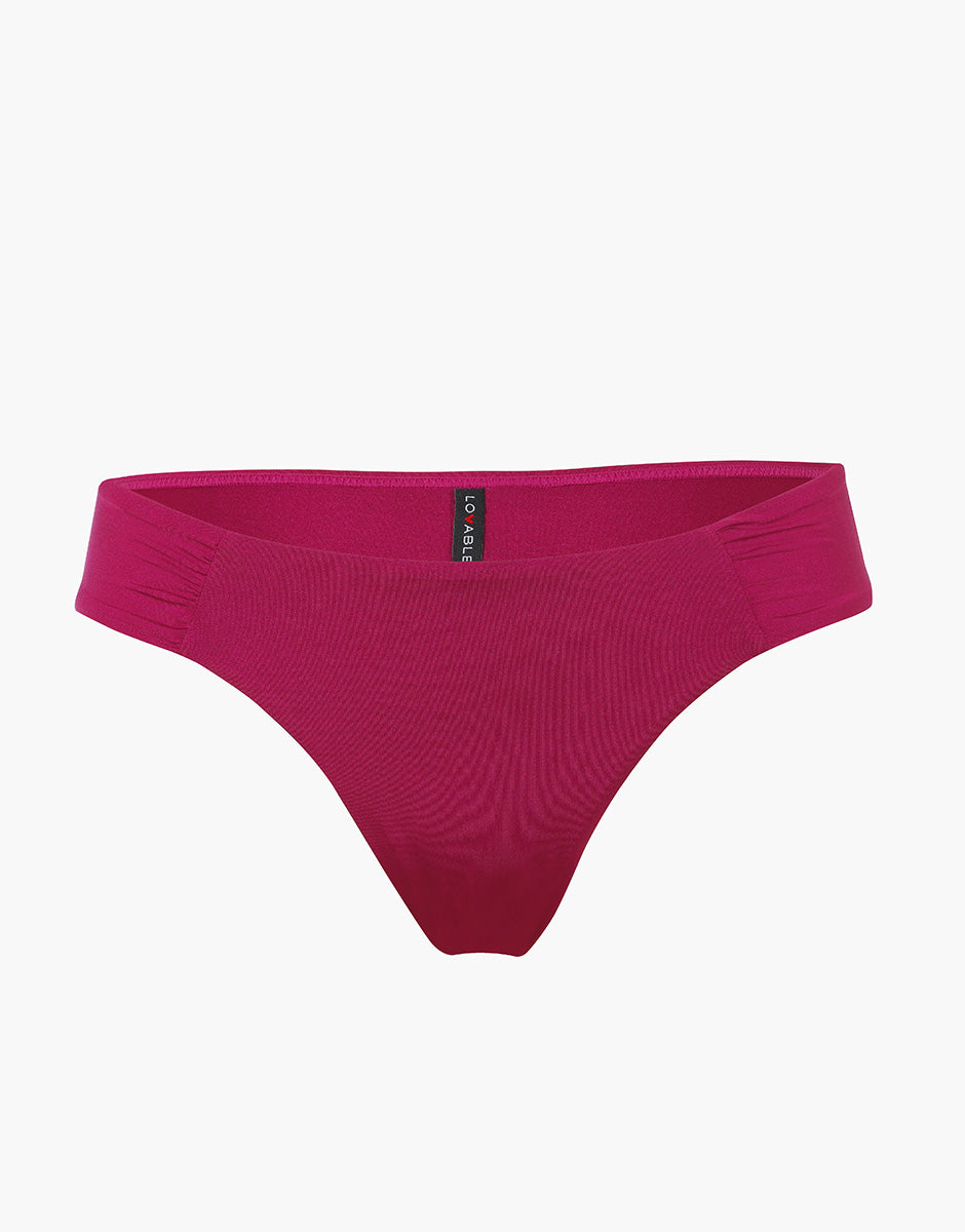 Lovable Glam Shiny Micro Costume slip arricciato lampone viola