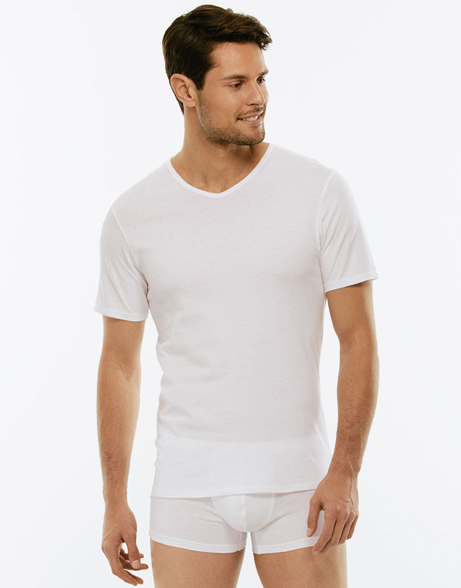 Lovable Basic Soul 100% Pure Cotton T-shirt bianca scollo a V