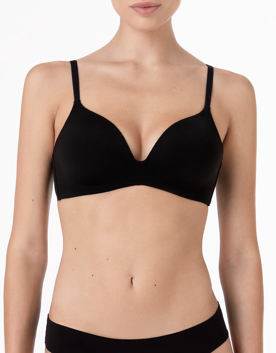 Lovable Invisible Essence reggiseno senza ferretto nero in microfibra