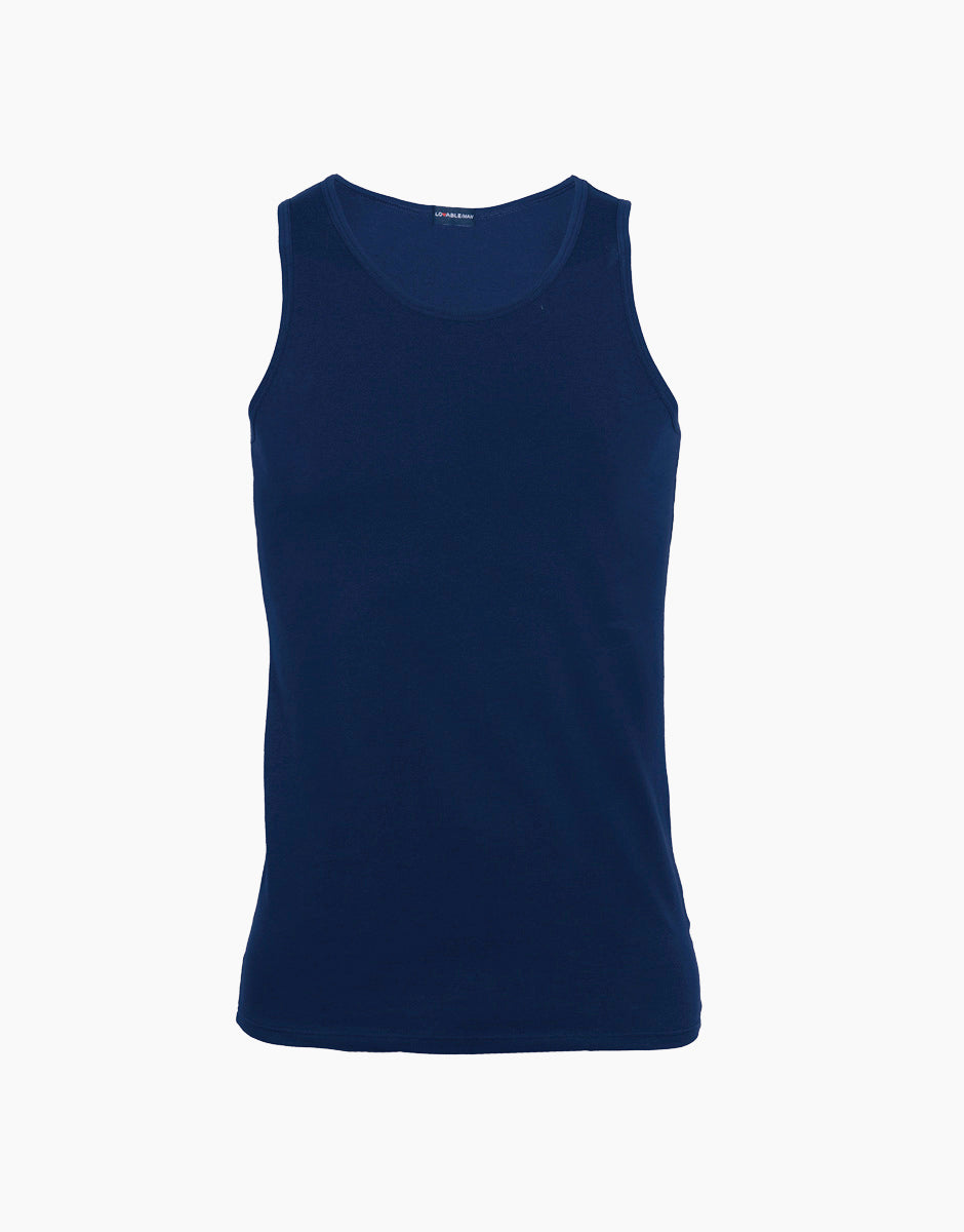 Lovable Basic Soul Cotton Stretch canotta blu cotone elasticizzato