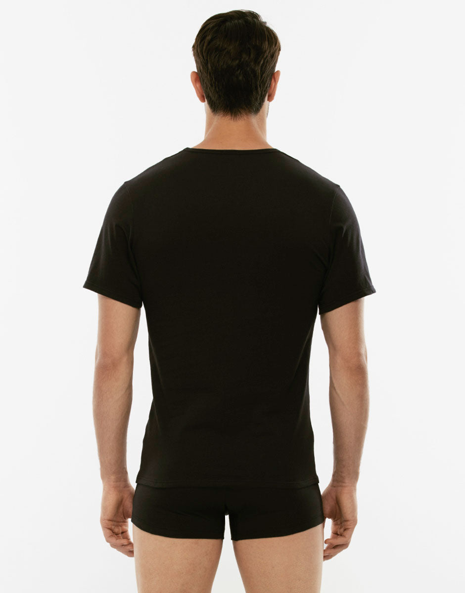 Lovable Basic Soul 100% Pure Cotton T-shirt nera scollo a V