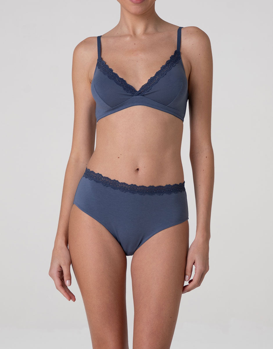 Lovable Invisible Cotton Trendy Modal reggiseno blu polvere