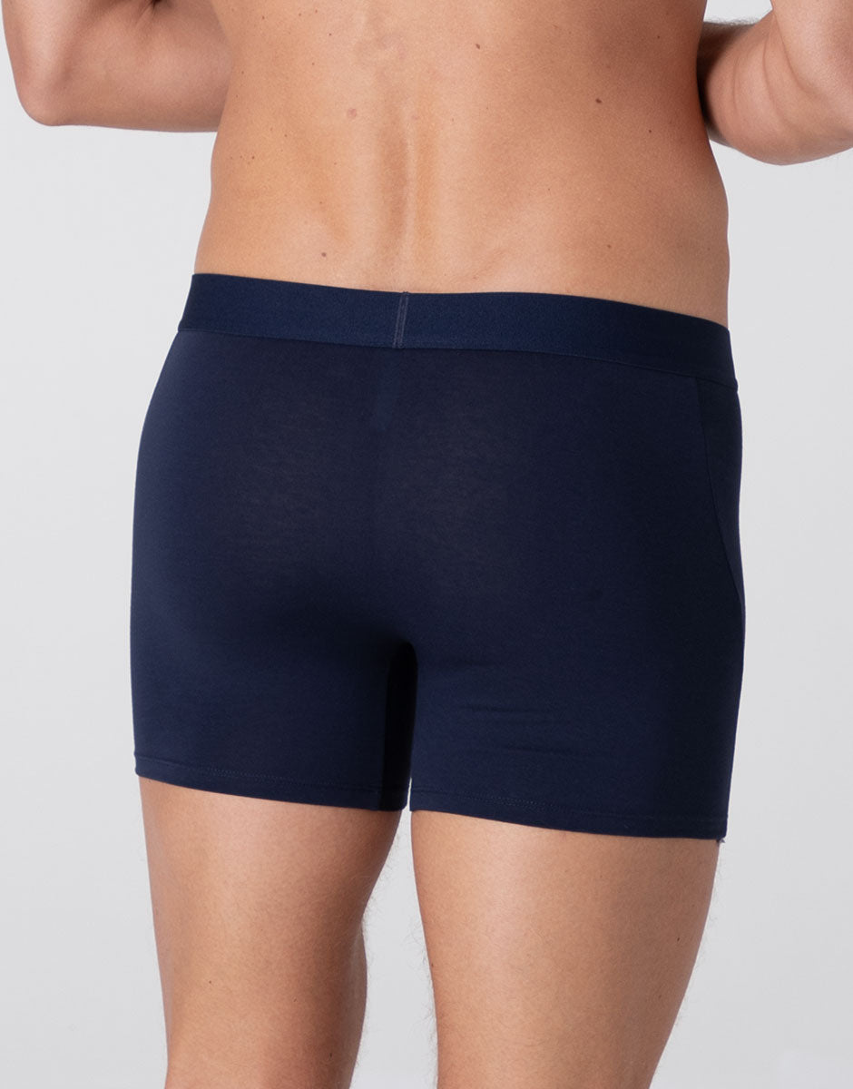 Lovable Value Elegance Modern Stretch Cotton Boxer Lungo blu notte cotone