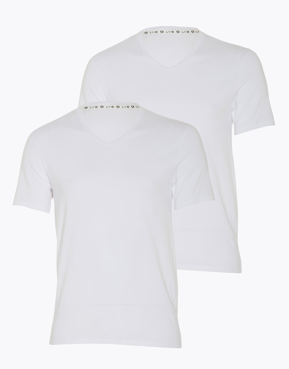 Lovable Value Elegance t-shirt uomo girocollo in cotone biologico bianca confezione 2