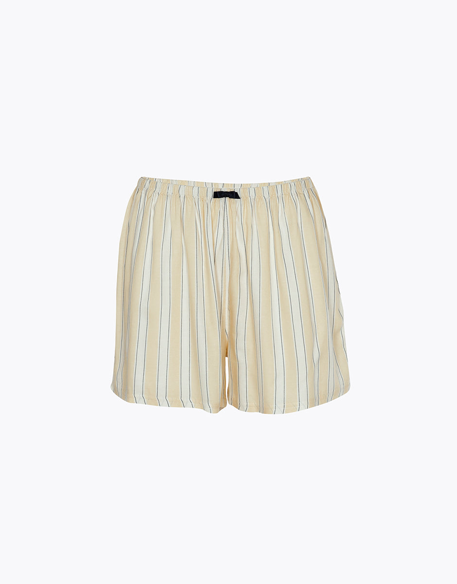Lovable Basic Soul Pantaloncini Corti in Twill di Viscosa righe crema