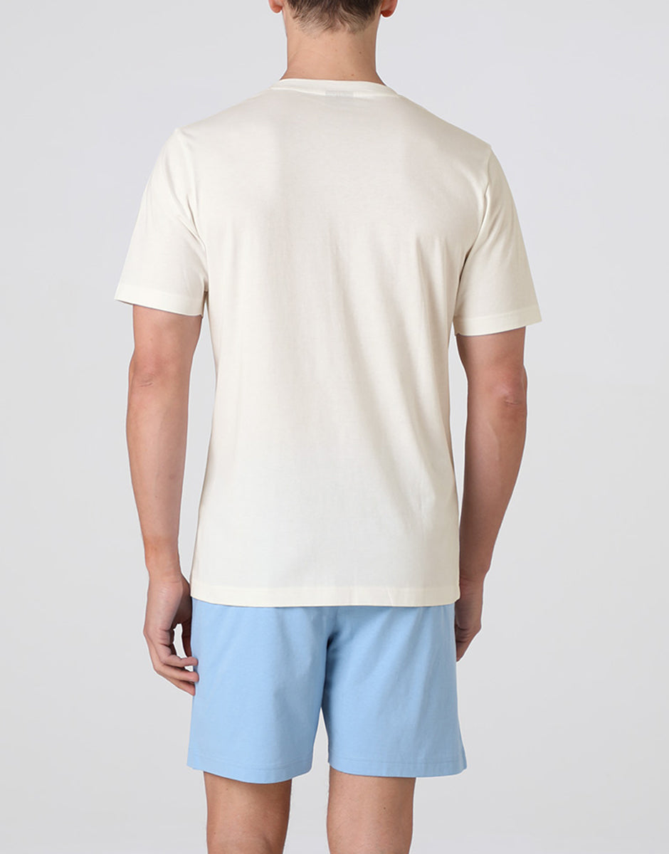 Lovable Basic Soul pigiama corto Serafino in jersey avorio