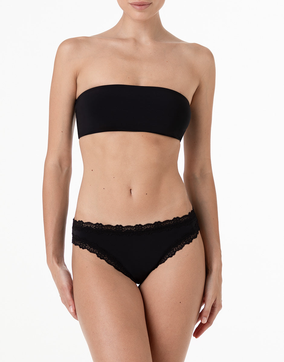 Lovable So Lacy Panties Slip Lacy Micro nero in microfibra