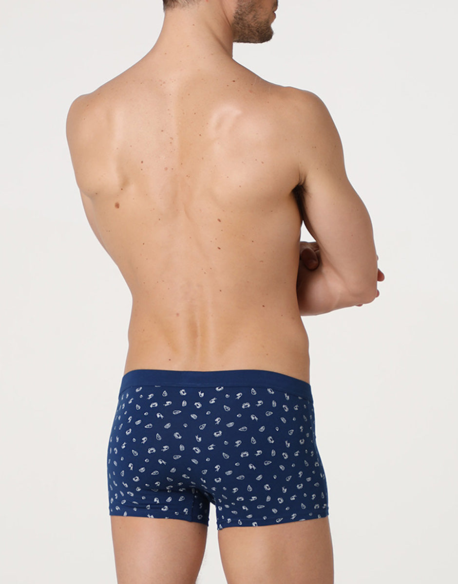 Lovable Value Elegance boxer Printed Stretch Cotton blu stampato